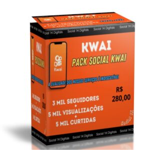 Pack promocional limitado do Kwai com 3 mil seguidores, 5 mil views e 5 mil curtidas